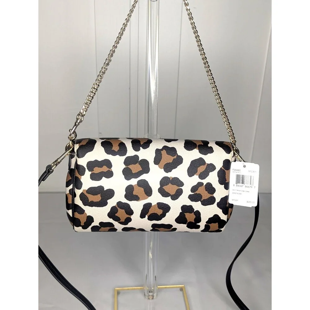 Coach Leopard (Ocelot) Print Mini Ruby Crossbody Bag with Chain NWT